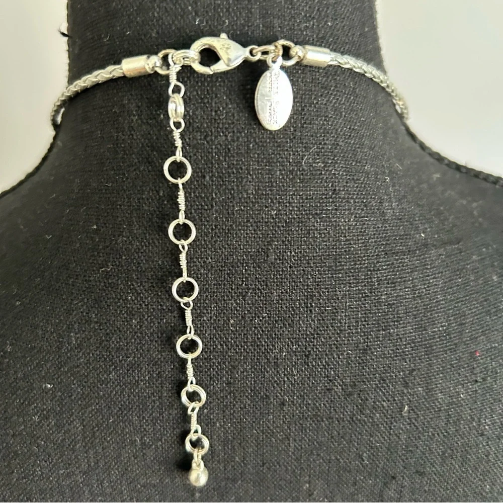 White House Black Market Elegant Silver and Black Multi-Layer Necklace